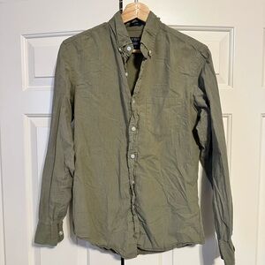 Casual Olive Green Long Sleeve Shirt